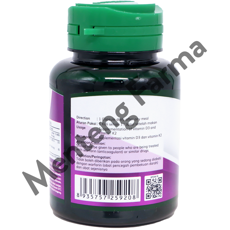 Nutrimax Vitamin D3 800 IU + K2 30 kapsul - Suplemen Kesehatan Tubuh dan Tulang