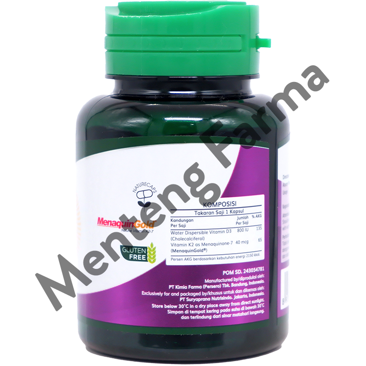 Nutrimax Vitamin D3 800 IU + K2 30 kapsul - Suplemen Kesehatan Tubuh dan Tulang