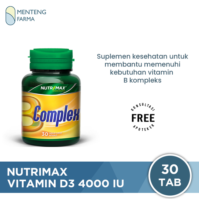 Nutrimax B Complex 30 tablet - Suplemen Kesehatan dengan Vitamin B kompleks