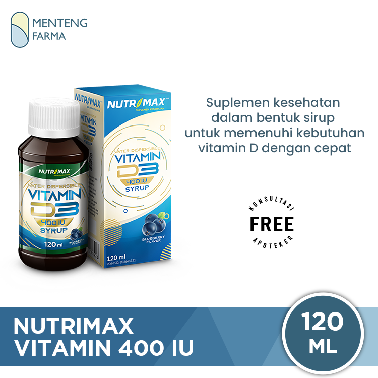Nutrimax Vitamin D3 400 IU 120 ml - Suplemen Kesehatan Tulang Gigi Imunitas Osteoporosis