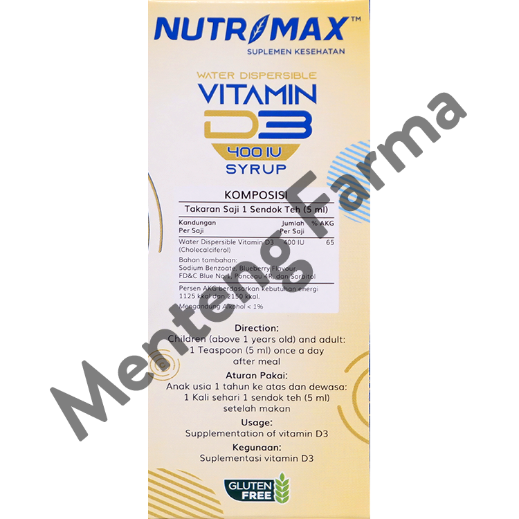 Nutrimax Vitamin D3 400 IU 120 ml - Suplemen Kesehatan Tulang Gigi Imunitas Osteoporosis