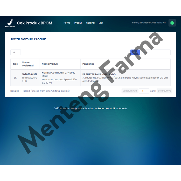 Nutrimax Vitamin D3 400 IU 120 ml - Suplemen Kesehatan Tulang Gigi Imunitas Osteoporosis