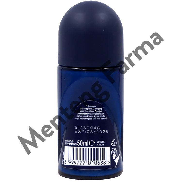 Nivea Men Deep Deodorant Roll On 50ml - Deodorant Pria Anti Perspirant dengan MaxxTech Formula dan Black Charcoal
