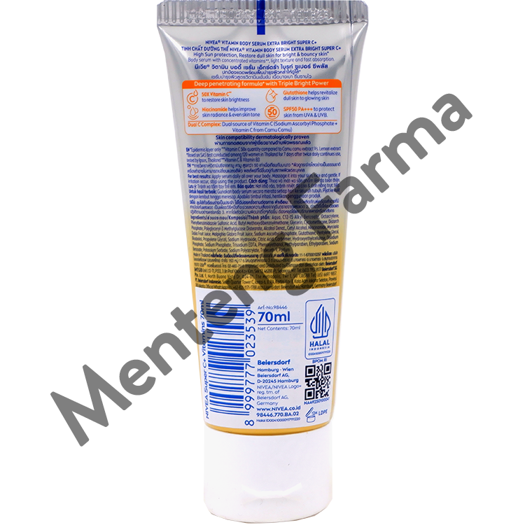 Nivea Super C+ Vitamin Body Serum 70ml - Mencerahkan Kulit Kusam