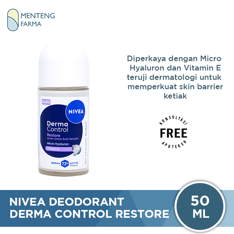 Nivea Derma Control Restore Anti-Perspirant Roll On 50ML - Memperkuat Skin Barrier Kulit Ketiak Sensitif