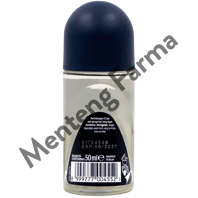 Nivea Men Black & White Invisible Original Deodorant Roll On 50ml - Deodorant Pria dengan Teknologi Anti Noda Kuning dan Putih