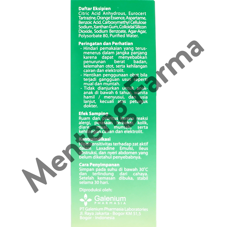 Laxadine Emulsi 110 mL - Obat Pencahar, Sembelit, Konstipasi