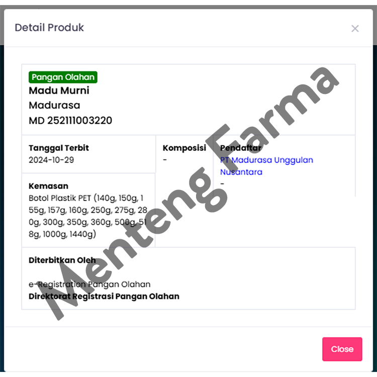 Madurasa Murni 150 Gram - Kombinasi Madu Murni Pilihan