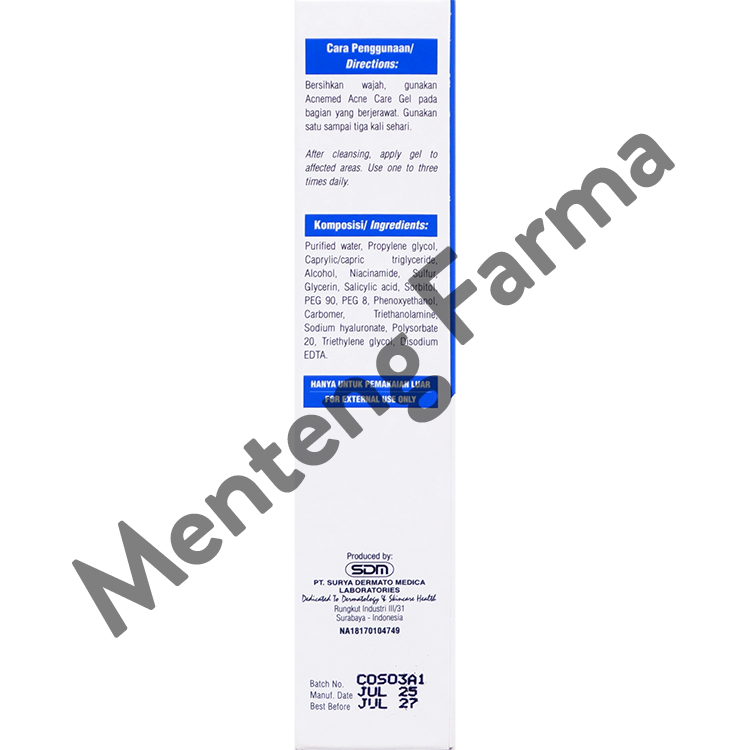Acnemed Acne Care Gel 18 Gr - Gel Perawatan Wajah Berjerawat