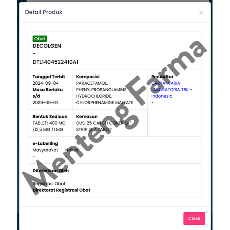 Decolgen PE - Obat Flu, Hidung Tersumbat, Sakit Kepala