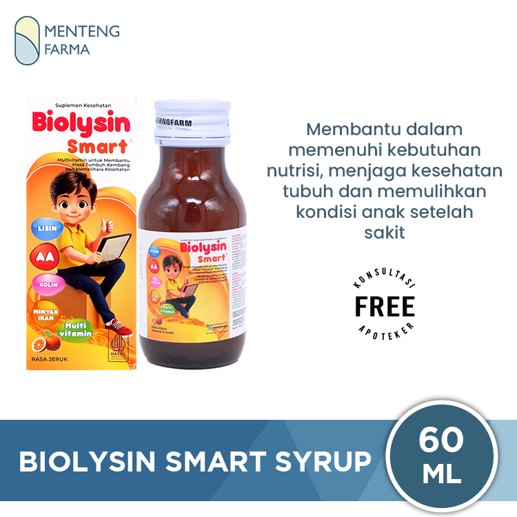 Biolysin Smart Syrup 60 mL - Sirup Multivitamin Anak