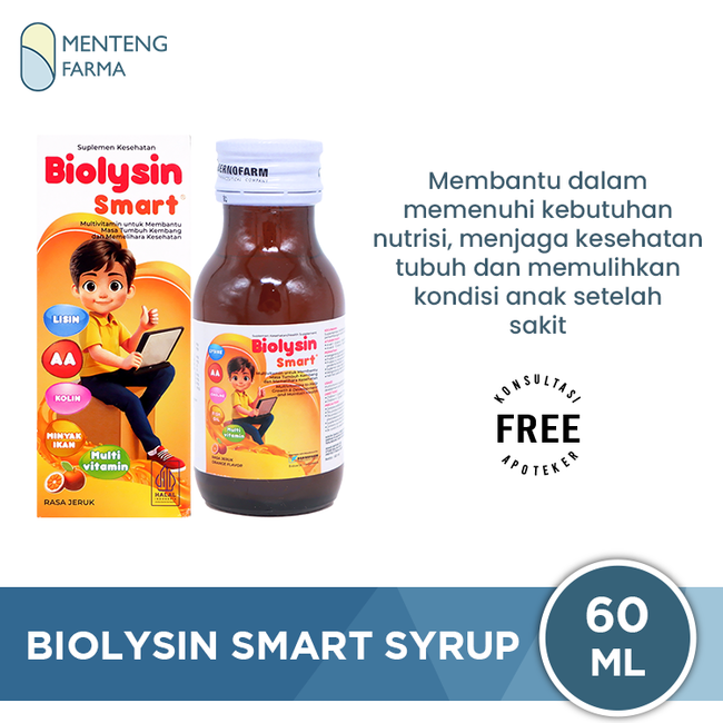Biolysin Smart Syrup 60 mL - Sirup Multivitamin Anak