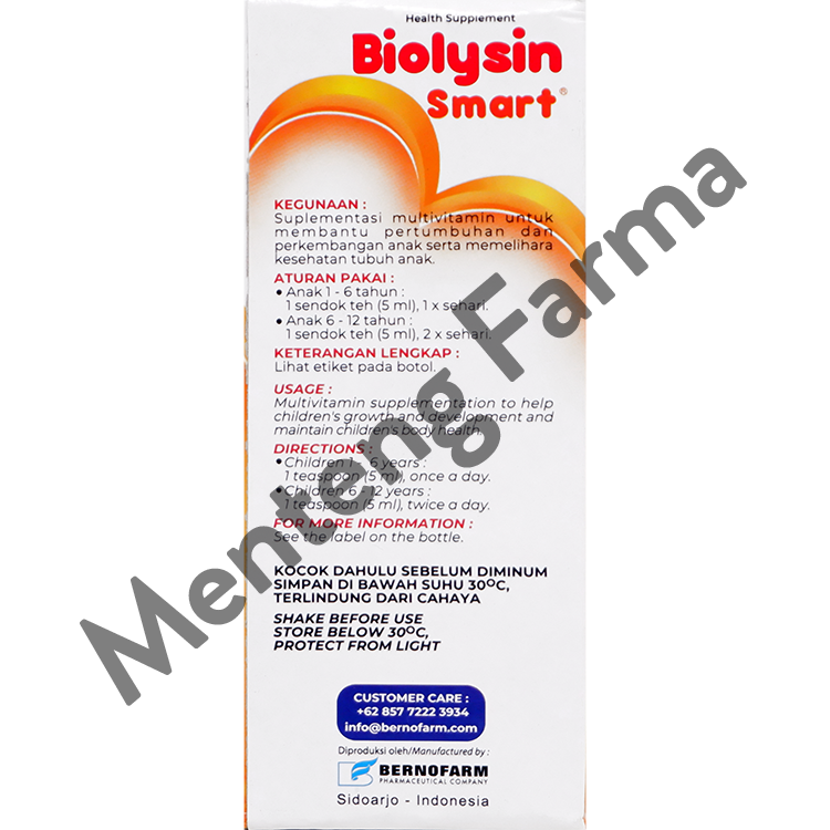 Biolysin Smart Syrup 60 mL - Sirup Multivitamin Anak