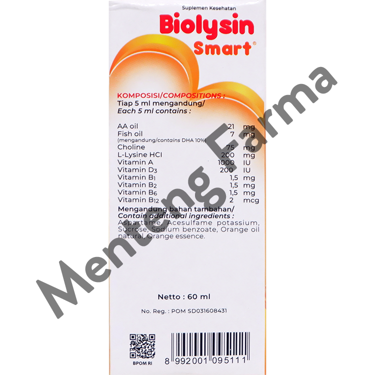 Biolysin Smart Syrup 60 mL - Sirup Multivitamin Anak