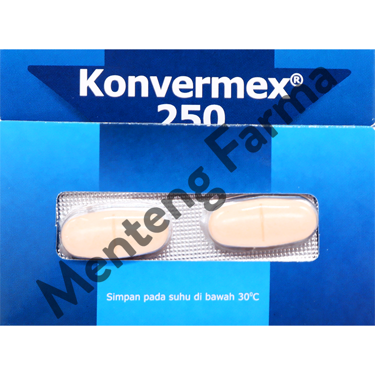 Konvermex 250 Mg Strip 2 Kaplet - Obat Cacing