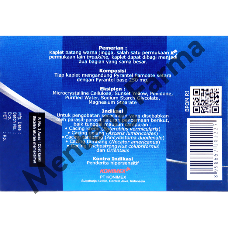 Konvermex 250 Mg Strip 2 Kaplet - Obat Cacing