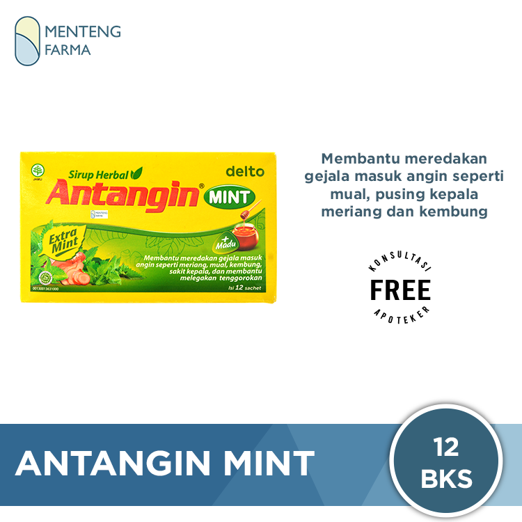 Antangin Mint 12 Sachet - Sirup Masuk Angin, Meriang, Mual, Pusing