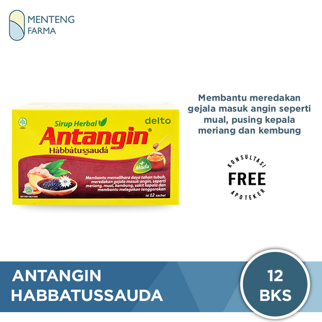 Antangin Habbatussauda 12 Sachet - Sirup Masuk Angin Meriang Mual Pusing