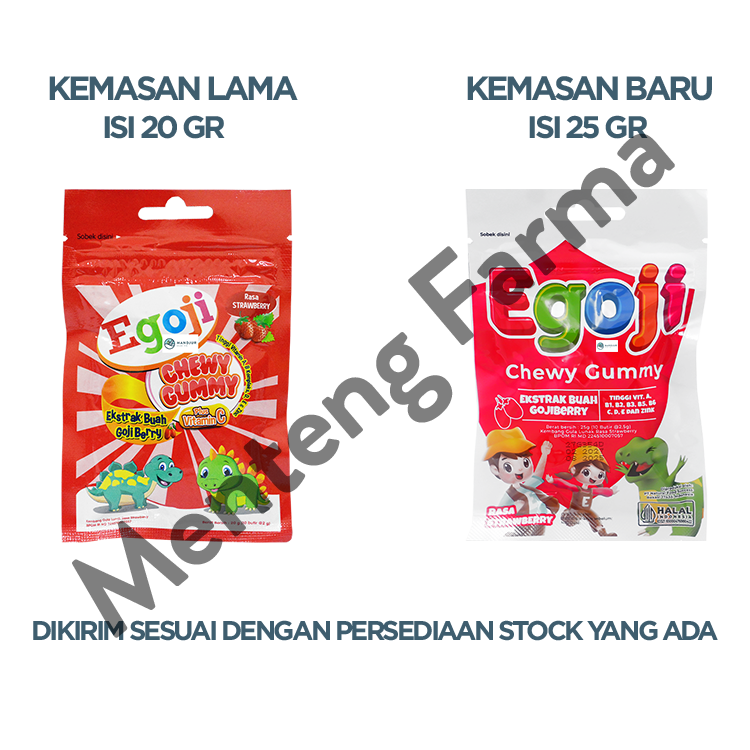 Egoji Chewy Gummy Strawberry Isi 10 Butir - Permen Gummy Vitamin C
