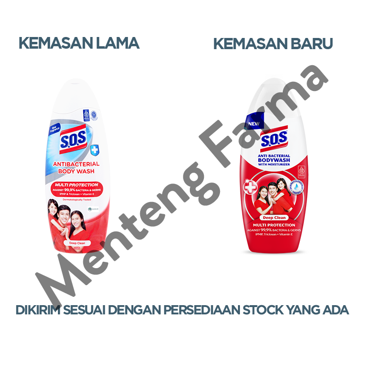 SOS Anti Bacterial Body Wash Deep Clean 225 mL - Sabun Mandi Cair