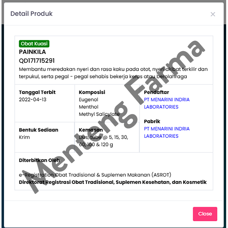 Painkila Cream 30 Gr - Krim Nyeri Otot dan Keseleo