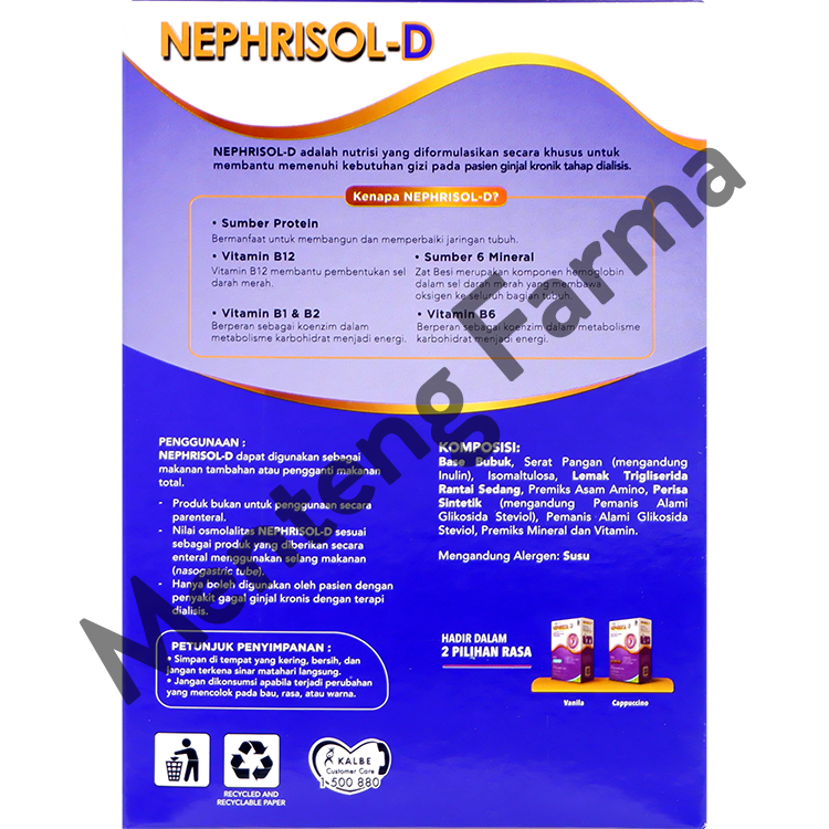 Nephrisol D Vanila 210 Gram - Susu Tinggi Protein Khusus Pasien Ginjal Dialisis