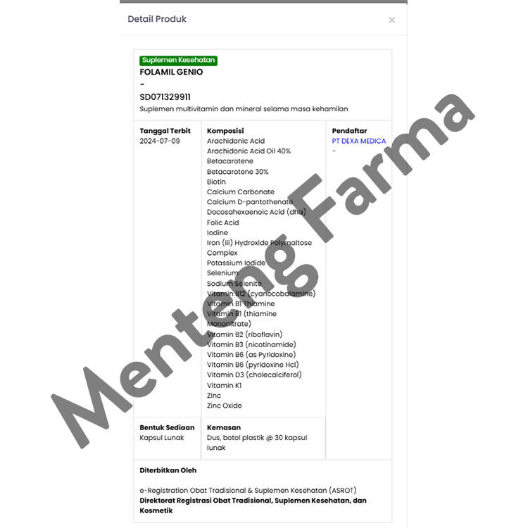 Folamil Genio - Multivitamin dan Mineral Khusus Ibu Hamil