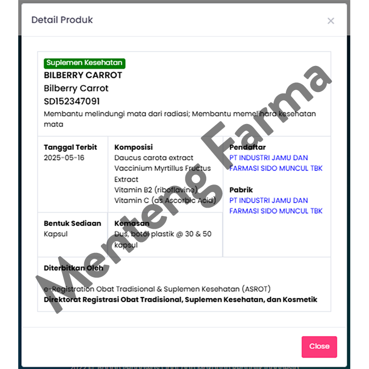 Sido Muncul Bilberry 30 Kapsul - Suplemen Kesehatan Mata