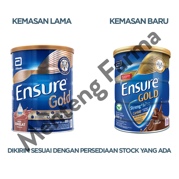 Ensure Gold Cokelat 800 Gram - Susu Penambah Nutrisi Dewasa Rendah Laktosa