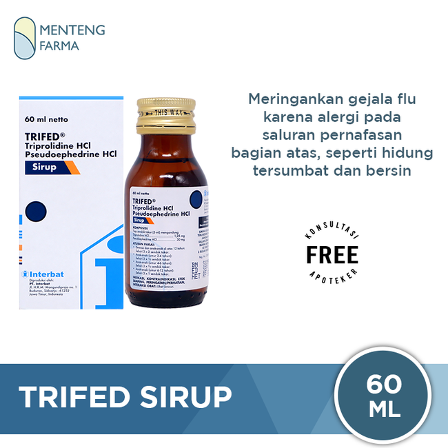 Trifed Sirup 60 mL - Obat Pilek Flu Karena Alergi