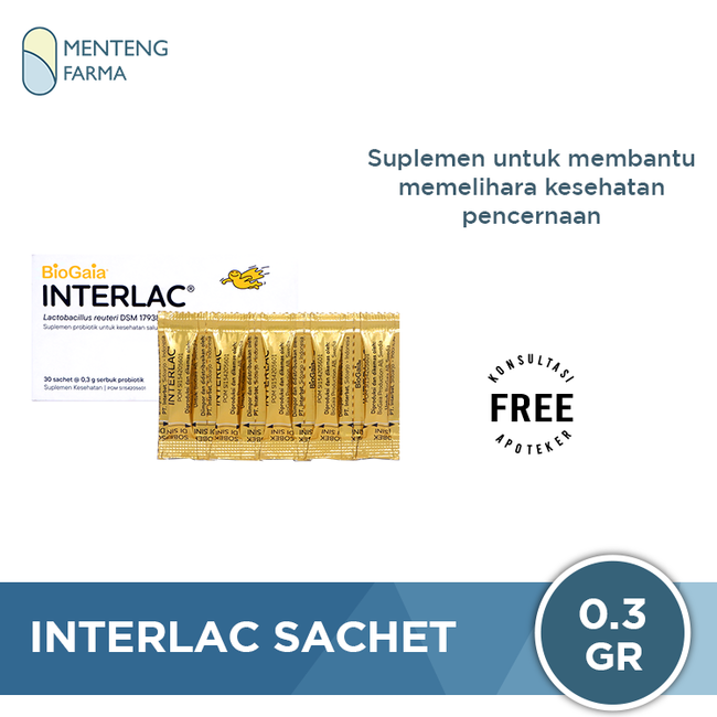 Interlac Sachet 0.3 Gram - Suplemen Kesehatan Saluran Cerna Anak