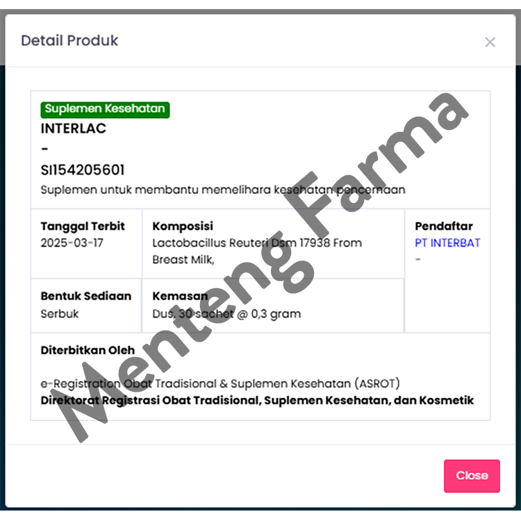 Interlac Sachet 0.3 Gram - Suplemen Kesehatan Saluran Cerna Anak