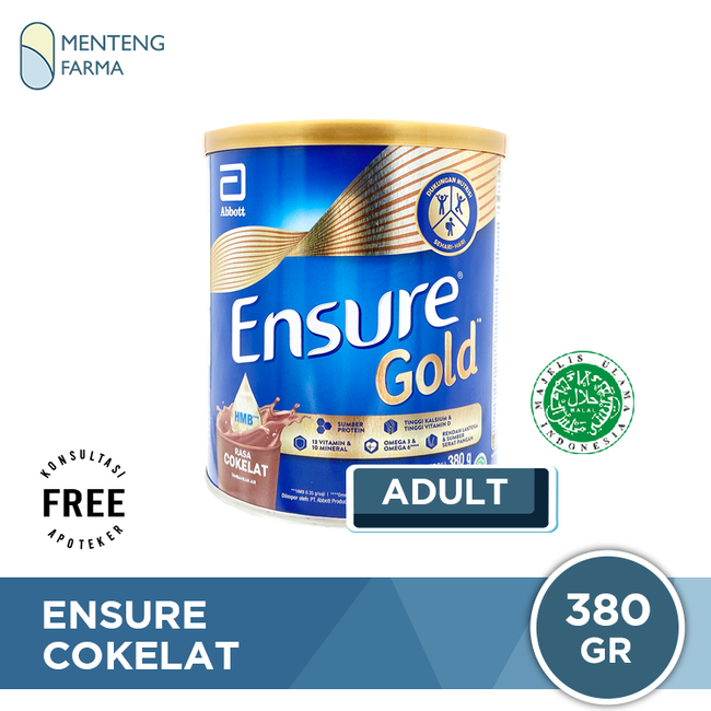 Ensure Cokelat 380 Gram - Susu Penambah Nutrisi Dewasa Rendah Laktosa