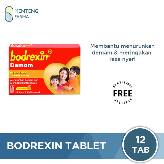 Bodrexin 12 Tablet - Obat Pereda Demam dan Nyeri pada Anak