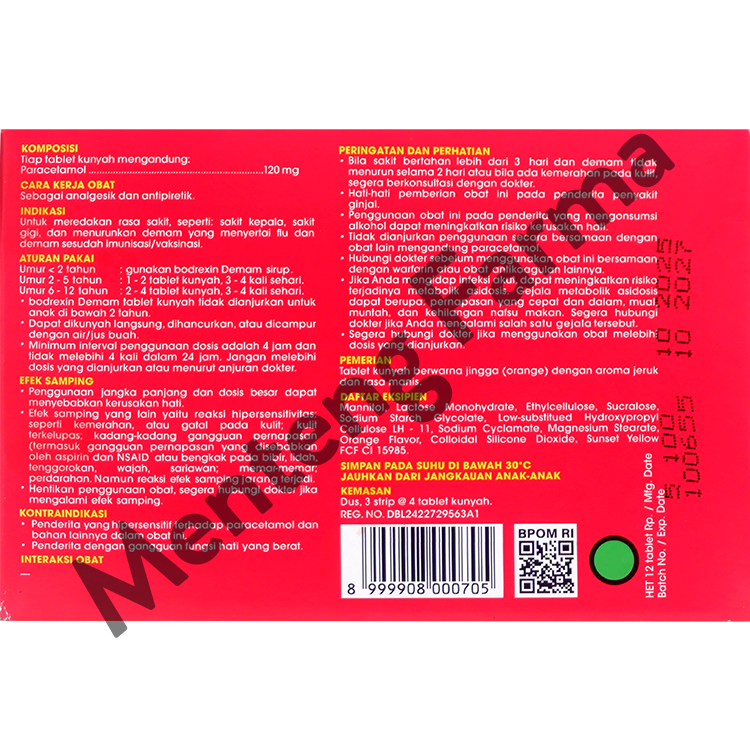 Bodrexin 12 Tablet - Obat Pereda Demam dan Nyeri pada Anak