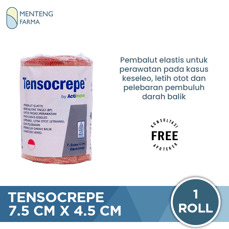 Tensocrepe Perban Elastis 7.5 CM x 4.5 M - Elastic Bandage Perban Kain Cedera Keseleo