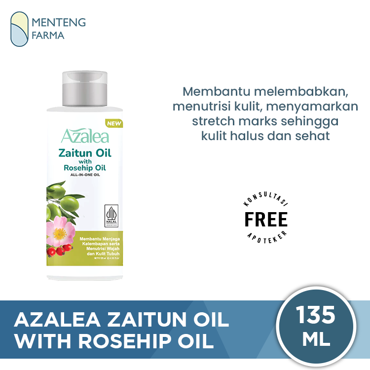 Azalea Zaitun Oil with Rosehip Oil 135 ML - Minyak Untuk Pijat dan Lulur