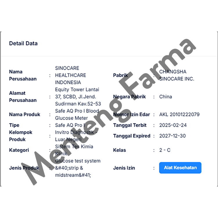 Sinocare Safe AQ Pro I Alat Cek Gula Darah