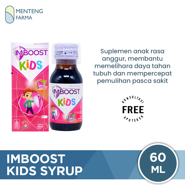 Imboost Kids Syrup Rasa Anggur 60 ML - Suplemen Daya Tahan Tubuh Anak