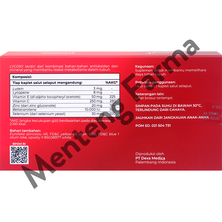 Lycoxy Strip 6 Kaplet - Suplemen Antioksidan Penangkal Radikal Bebas