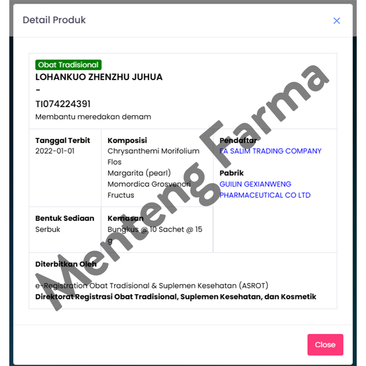 Lohankuo Zhenzhu Juhua (Dengan Chrysanthemum) - Isi 10