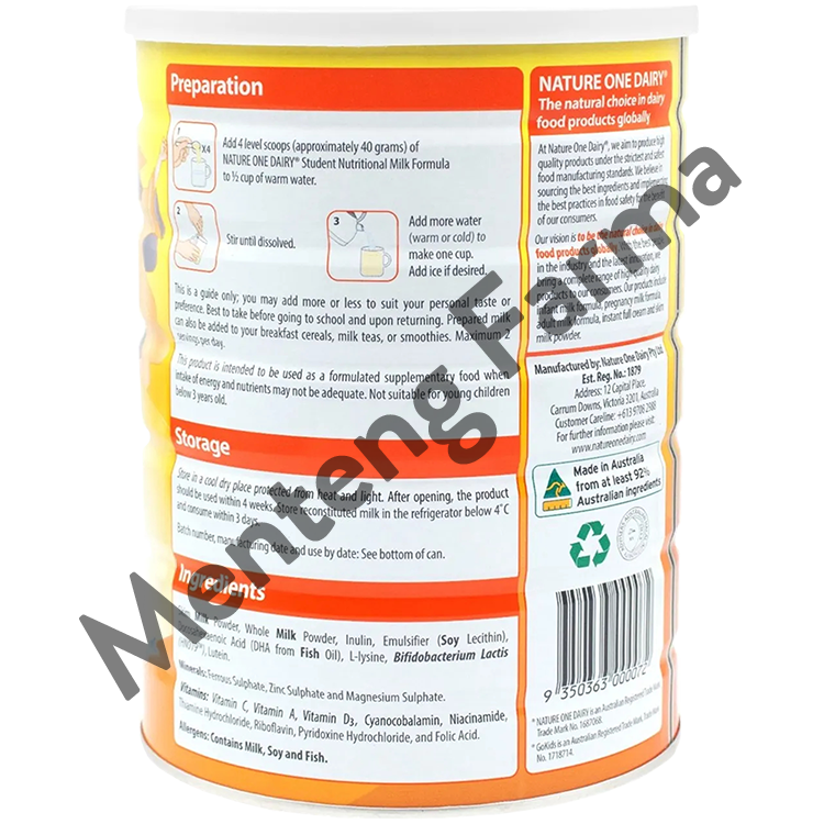 Nature One Dairy Gokids Student 900 Gr - Susu Formula Anak dan Remaja Organik 6 -18 Tahun