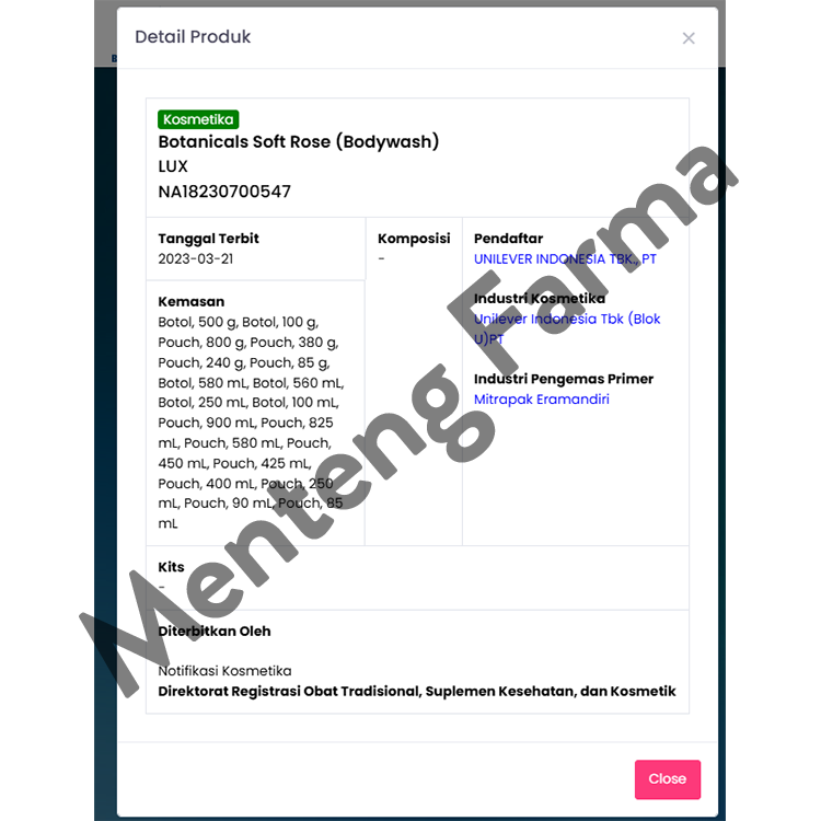 Lux Botanicals Sabun Mandi Cair Soft Rose Refill 380 gr - Sabun Kecantikan dengan Wangi Mewah