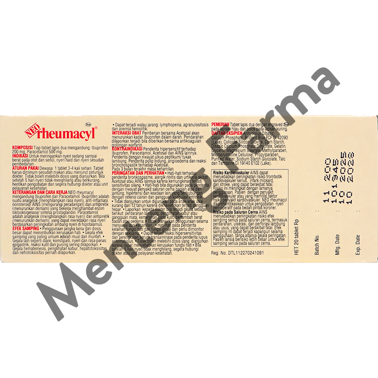Neo Rheumacyl 20 Tablet - Obat Pereda Nyeri Otot