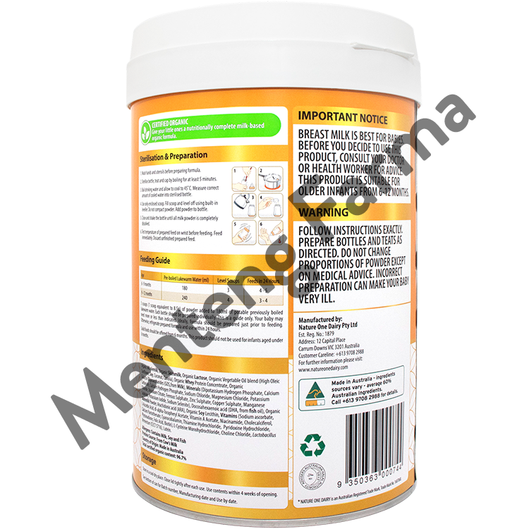 Nature One Dairy Organic Step 2 Follow On 900 Gr - Susu Formula Bayi Organik 6-12 Bulan