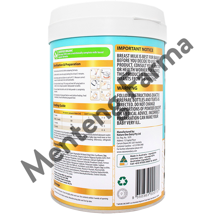 Nature One Dairy Organic Step 1 Infant 900 Gr - Susu Formula Bayi Organik 0-6 Bulan