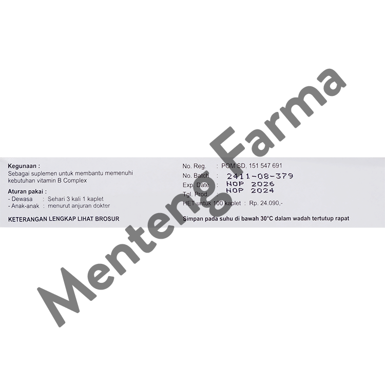Vitamin B Complex Novapharin 10 Tablet - Suplemen Vitamin B