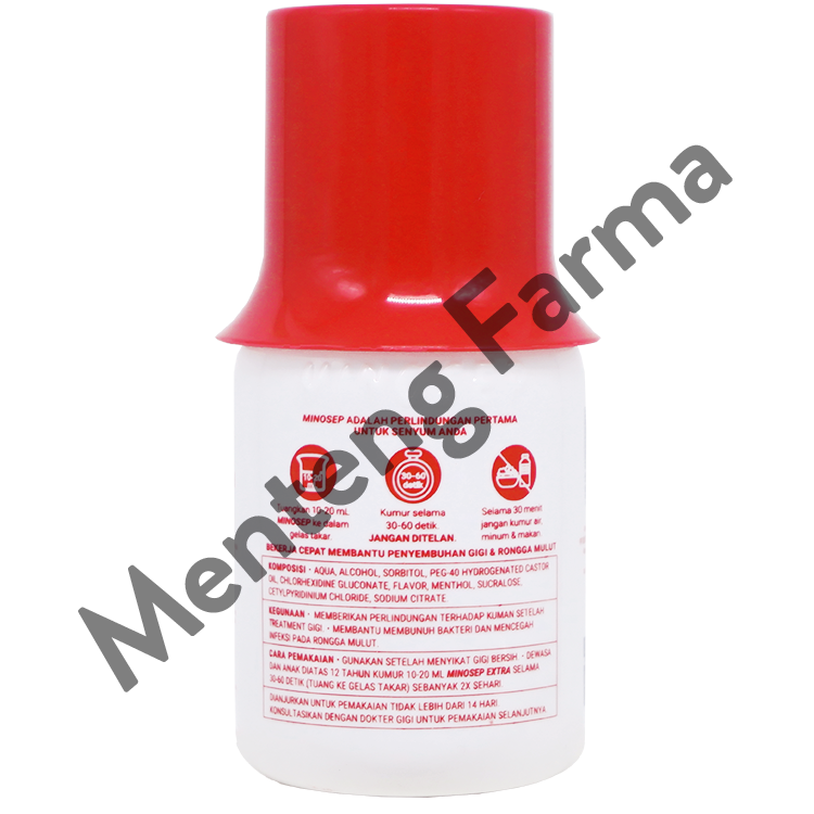Minosep Extra Antiseptic Mouthwash 60 mL - Obat Kumur Antiseptik Fast Action untuk Meredakan Nyeri Gigi