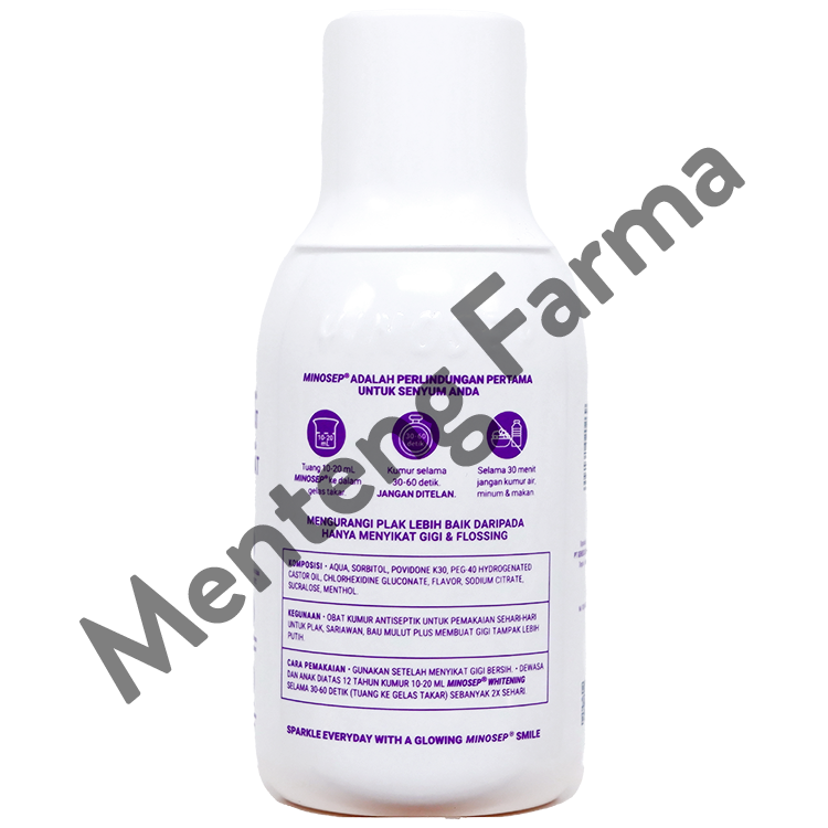 Minosep Whitening Antiseptic Mouthwash & Gargle 200 mL - Obat Kumur Antiseptik Whitening untuk Mencerahkan Gigi