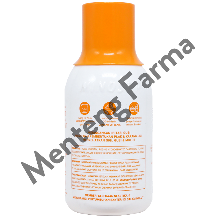 Minosep Brace Care Antiseptic Mouthwash & Garge 200 mL - Obat Kumur Antiseptik Behel (Kawat Gigi)